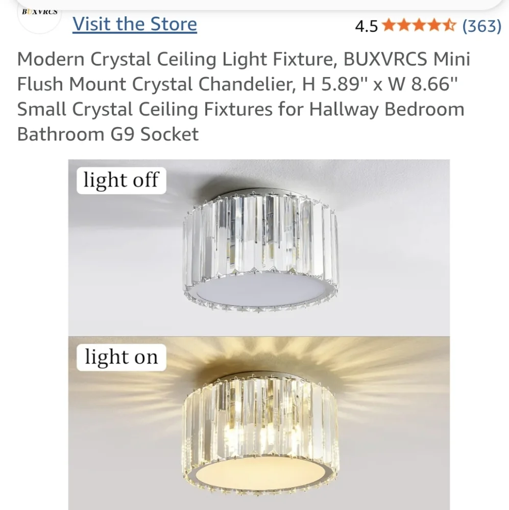 Crystal Ceiling Light Fixture New Measurments Provided In Pictures Super…